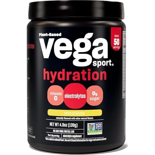 Vega Sport Hydrator, Electrolyte Powder, Lemon Lime, Post Workout Recovery Drink for Women and Men, Vitamin C, Vegan, Keto, Sugar Free, Dairy Free, Gluten Free, Non GMO (50 Servings)