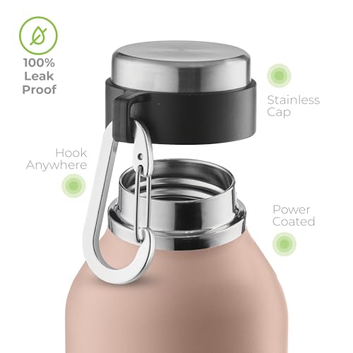 Image of SipX 32 oz Stainless Steel Insulated Water Bottle with Leakproof Lid & Carry Hook - Triple Insulated - Cold 24 Hours /Hot 12 Hours - Perfect for Gym, Work, Sports, Travel - Pink