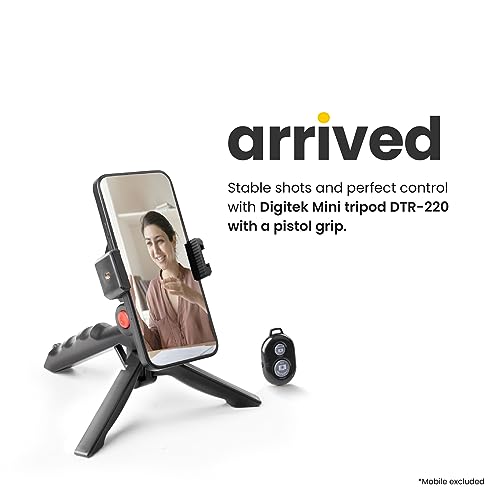Image of Digitek (DTR-220) Lightweight & Portable Mini Tripod, Ideal for Smartphones, Action Camera, DSLR & Gopro for Comfortable & Longer Duration Shoot, with Smartphone Mount & Shutter Remote