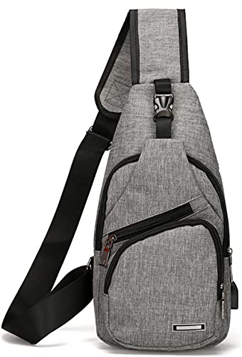 Sac de poitrine Oxford homme avec port USB noir pour grand confort au quotidien