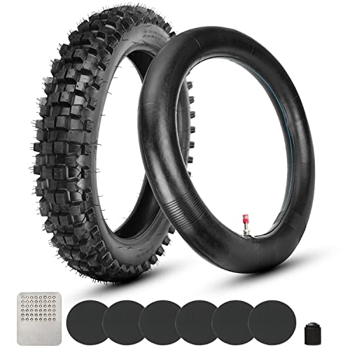 GREHUA 90/100-14 3.00-14 inch Rear Tire and Inner Tube for 125cc 140cc 150cc Coolster TaoTao Apollo RFZX18 CRF80R KLX125 RM80 YZ80 YZ85 TTR125 Pit Pro Trail Dirt Bike Off Road Motocross Heavy Duty