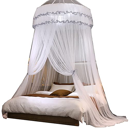 Moustiquaire baldaquin de lit blanc grand format rideau princesse dome