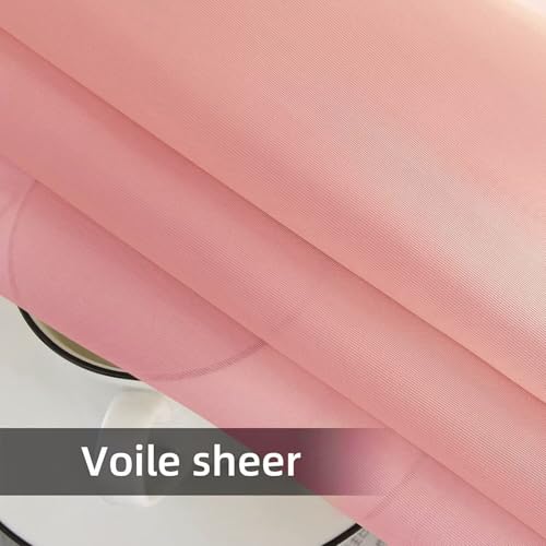 SpaceDresser Waterproof Outdoor Sheer Curtains for Patio - 2 Panels Rod Pocket Indoor Voile Sheer Curtain for Living Room,52W x 84L inch, Blush by SpaceDresser - Used condition - Image 8