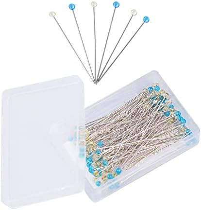 Robralang Sewing Pins 1.9 inch, Quilting Pins with Glass Ball, Straight Pins for Fabric, Craft, Dressmaking, Jewelry - 100 Longer & Thinner HL02 HL02