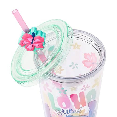 Gobelet Stitch réutilisable avec paille pour éviter les éclaboussures