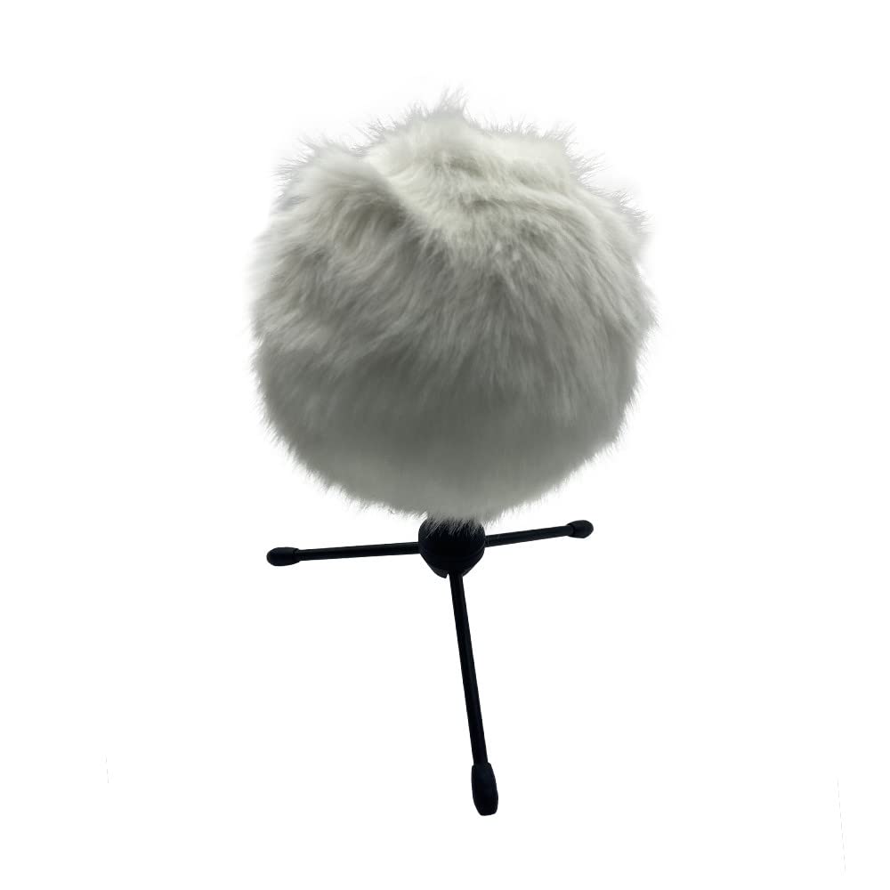 Microphone Pop Filter Wind Muff For Blue Snowball Ice Deadcat Furry Windscreen Wind Cover For Blue Snowbal (White)