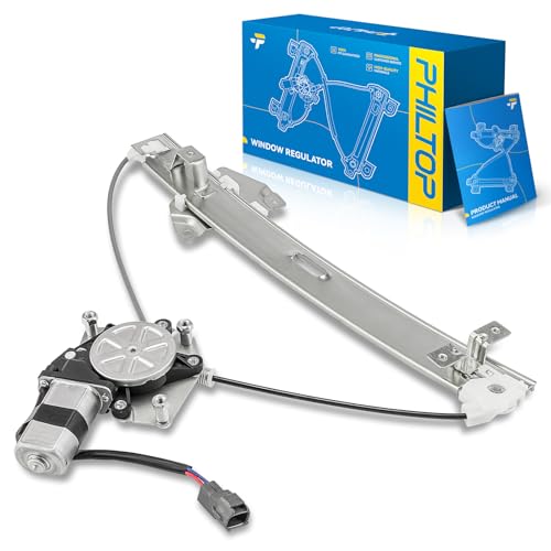 Image of PHILTOP Rear Left Driver Side Power Window Regulator and Motor Assembly Compatible with 2004-2012 Mitsubishi Galant Replaces 748-584,2 Pins