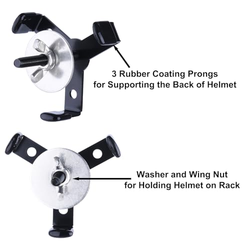 Hidden Football Helmet Wall Mount Display, Heavy Duty Metal Hanger Holder for Full and Mini Helmets, Floating Football Helmet Shelf Case Stand, Hardwares Included, Black, Pack of 4 by LEKUSHA - Image 6