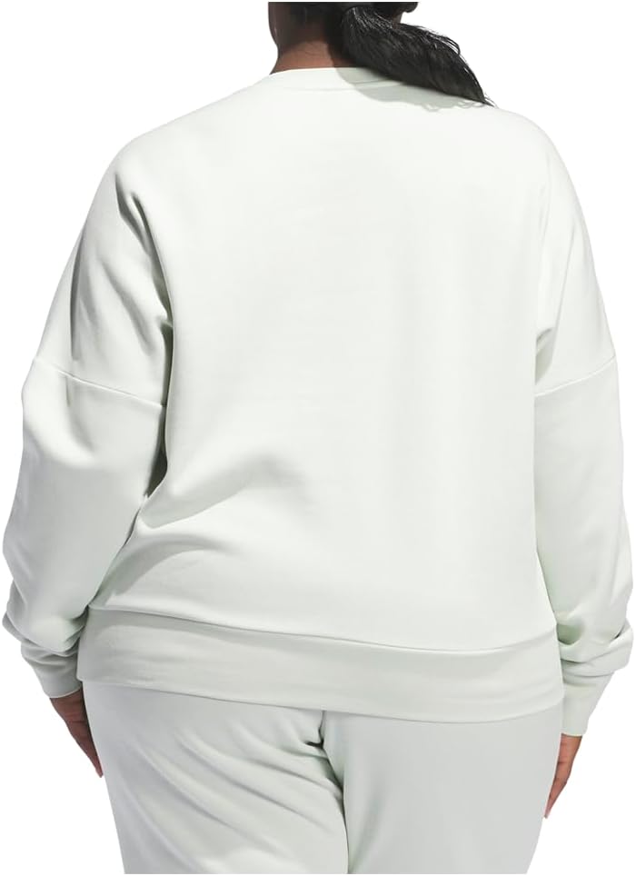 adidas Womens Logo Crew Neck Sweatshirt Plus Casual - Green - Image 2