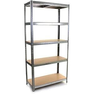 Crystals Heavy Duty 5 Tier Racking Shelf Garage Shelving Storage Shelves Unit (180x90x40cm)