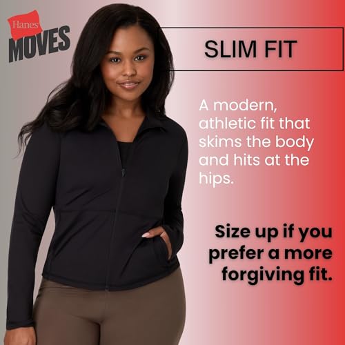 Hanes Women's Moves Workout, Soft & Stretchy Yoga, Moisture-Wicking Full-Zip Studio Jacket4