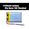 AOLIKES 1100mAh استبدال البطارية لكاميرا سماعة بلوتوث للدراجات النارية Sena 10C 10C Pro ، Sena X1 Smart Helmet SP20 SP56 SP39 استبدال البطارية