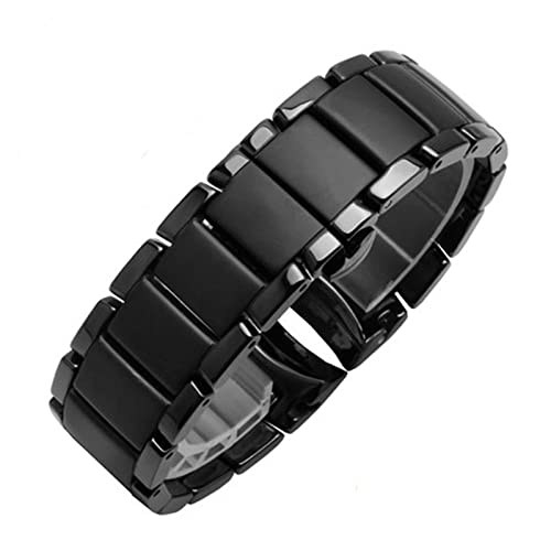 Bracelet de montre 22mm 24mm en acier et céramique bout incurvé