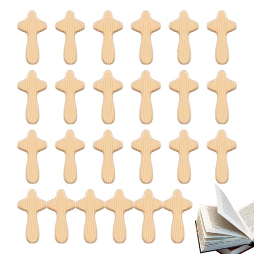 Cruz de mano ergonómica de madera de olivo para oración en casa u hospital