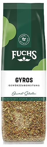 Fuchs Gewürze - Gyros Gewürzzubereitung im recyclebaren Nachfüllbeutel Gewürzmischung mit ausgewählten Kräutern für Rind und Schweinefleisch - 70 g