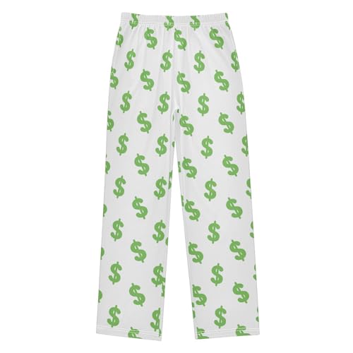 Boys' Pants Green Dollar Sign Long Bottoms Jogger Pants Elastic Waist Trousers with Pockets S-XL
