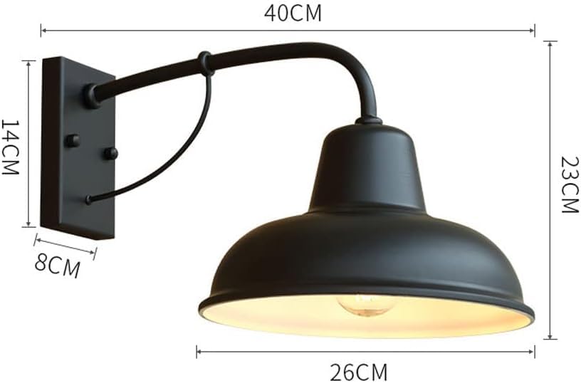 Applique Murale D'extérieur - ZGEER - Col De Cygne - Noir - 6.4 Pouces - Métal - Maison