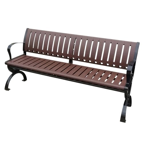 Banc de jardin d'extérieur marron au design intemporel et robuste