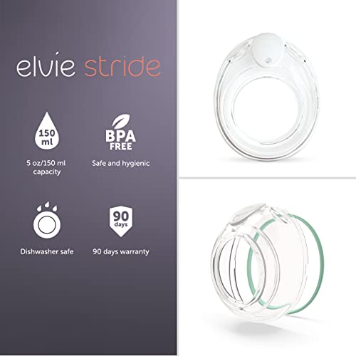Elvie Stride 5 oz Breast Pump Cups - Dishwasher Safe, Food Grade Silicone, BPA Free - Accessories for Breastmilk Storage & Pumps - 2 Pack - Thumbnail 2
