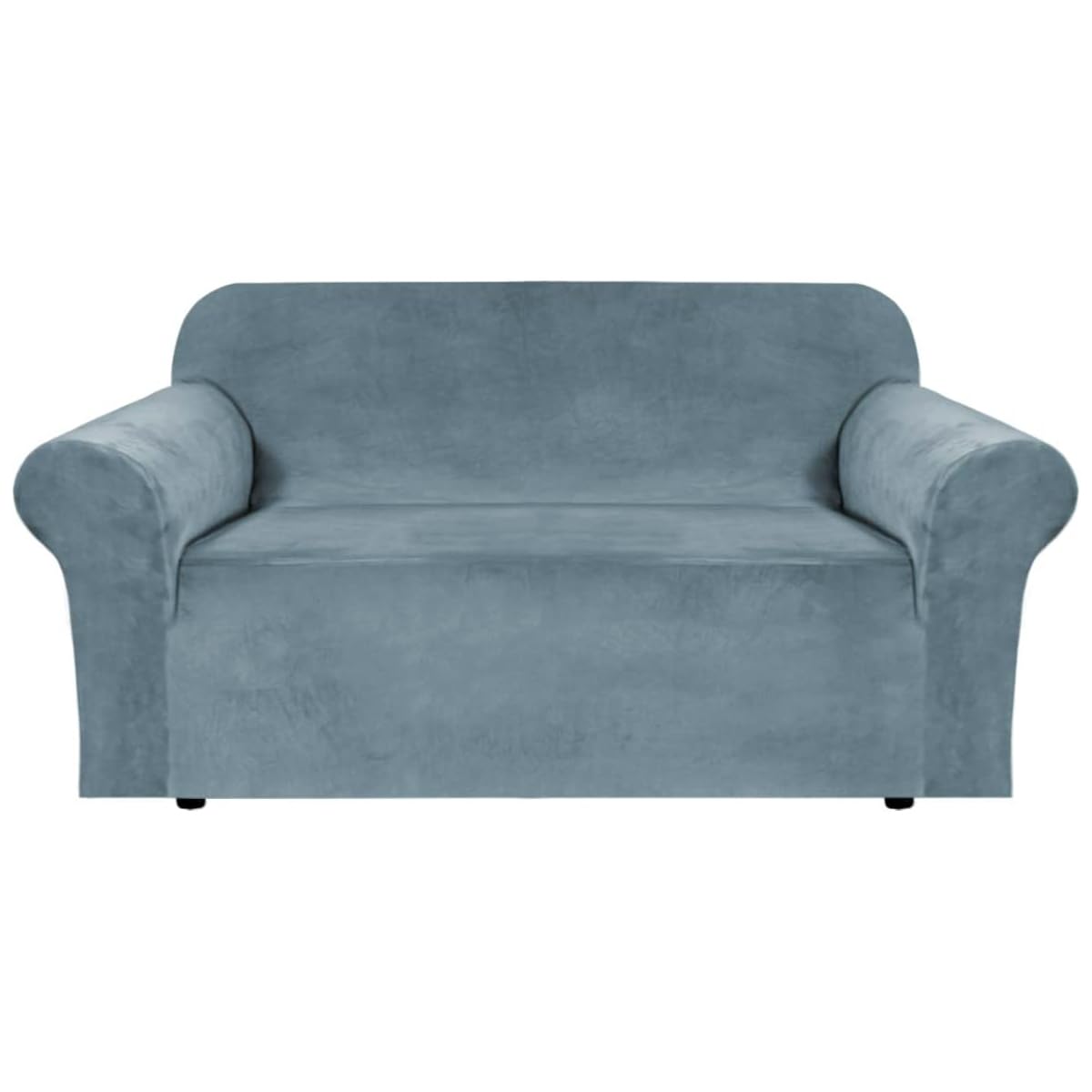 Photo 1 of H.VERSAILTEX Wingback Chair Covers Velvet Plush Wing Chair Slipcover 1 Piece High Stretch Wing Back Chair Slipcovers Sofa Cover Furniture Cover with Elastic Bottom, Stone Blue