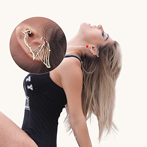 1 Pair Elf Ear Cuffs Retro Hollowed Butterfly Wing Earrings For Fantasy Fairy Ears Ear Cuffs For Women Pierced Elf Ear Cuffs For Fairy Elven Cosplay Costume (Silver) #TOP4