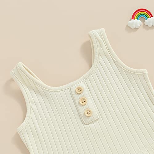 Image of Little Toddler Kids Girl Clothes Set 1-8 Years Summer Outfits Solid Color Tank Tops & Shorts