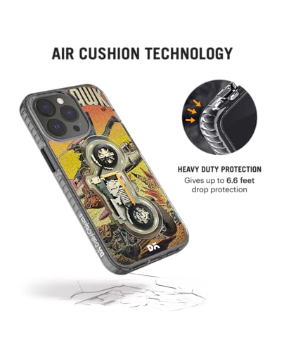 Image of DailyObjects Case for iPhone 15 Pro Max Compatible with Mag-Safe Wireless Charging, Stride 2.0 Black Hawk Slim Shockproof Back Cover with Inner Magnetic Ring