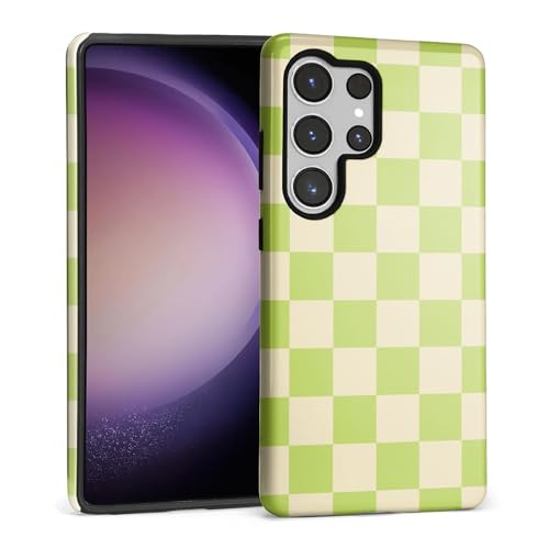 Coque Samsung S25 Ultra anti-rayures motif carreaux esthétique fille