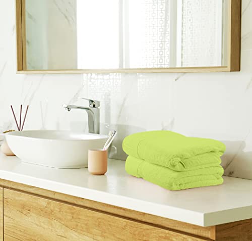 Image of Utopia Towels 8 Piece Luxury Towel Set - Majestic Plush, Super Absorbent & Quicker-to-Dry, Thick 100% Ring Spun Cotton Towels for Bathroom, Spa & Hotel - 2 Bath, 2 Hand, 4 Washcloths, Neon Green