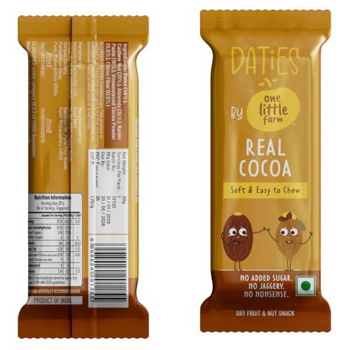 Image of Daties by One Little Farm - Combo Pack Date Bites | Made with Dates, Cashew & Almond | Clean-Label Healthy Snack for Little Ones | Soft and Easy to Chew | No Added Sugar or Jaggery | 20g Each (Pack of 16)