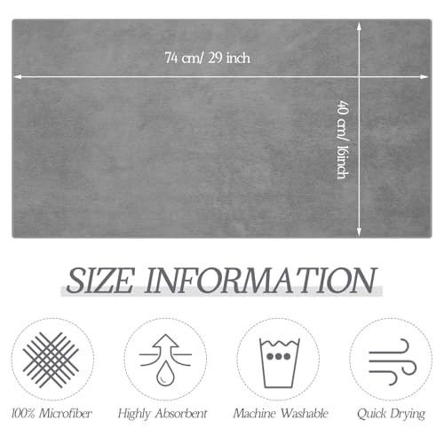 Image of Shimeyao 50 Pack Bleach Proof Towels Microfiber Absorbent Resistant Hair Hand Towels Bulk Quick Dry for Barber Gym Bath Spa Shaving (Light Grey,16 x 29 Inch)