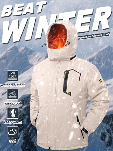 Image of QPNGRP Mens Waterproof Fleece Ski Jacket Windproof Winter Snow Coat