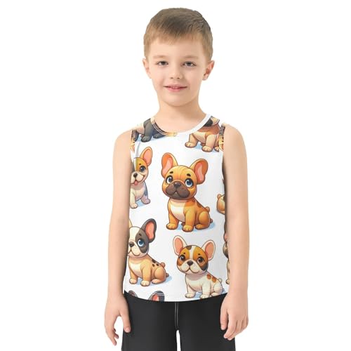 susiyo Cartoon Pug Dogs Boys Sleeveless Tank Top Girls Athletic T Shirt2