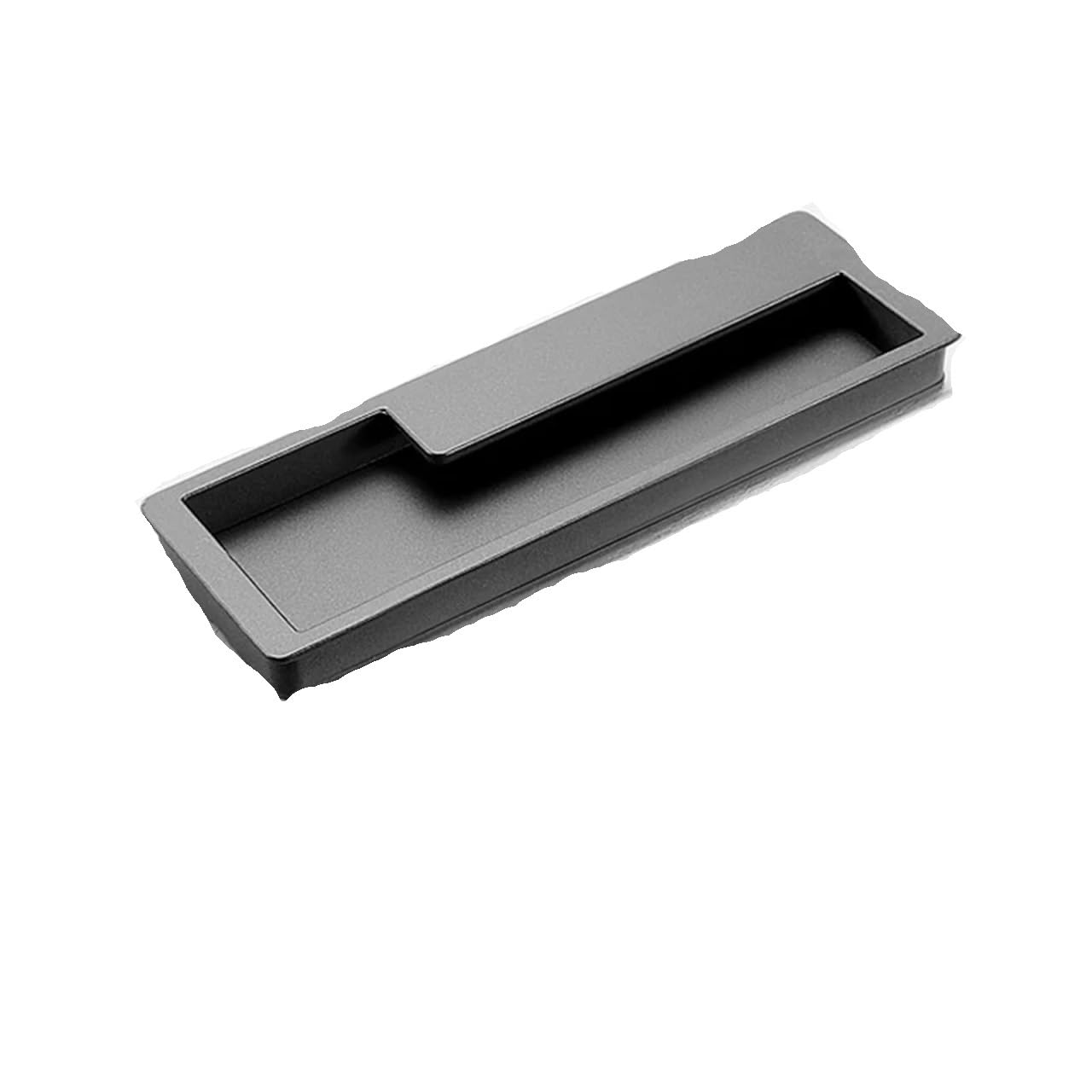 ATEUXOL Recessed Door Handles Embedded Sliding Door Handle with Hidden Screws, Modern Simple Handles for Barn Drawer Cupboard(Gray 128mm Right)
