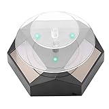 Rotating Jewelry Display, 360 Rotating, Solar Power Showcase, LED Light Turntable, Watch Phone Jewelry Ring Display Stand (01#)