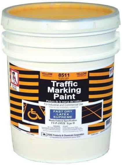 Traffic Zone Marking Paint, 5 gal., Yellow, Latex Acrylic -Based 8511-1 Each