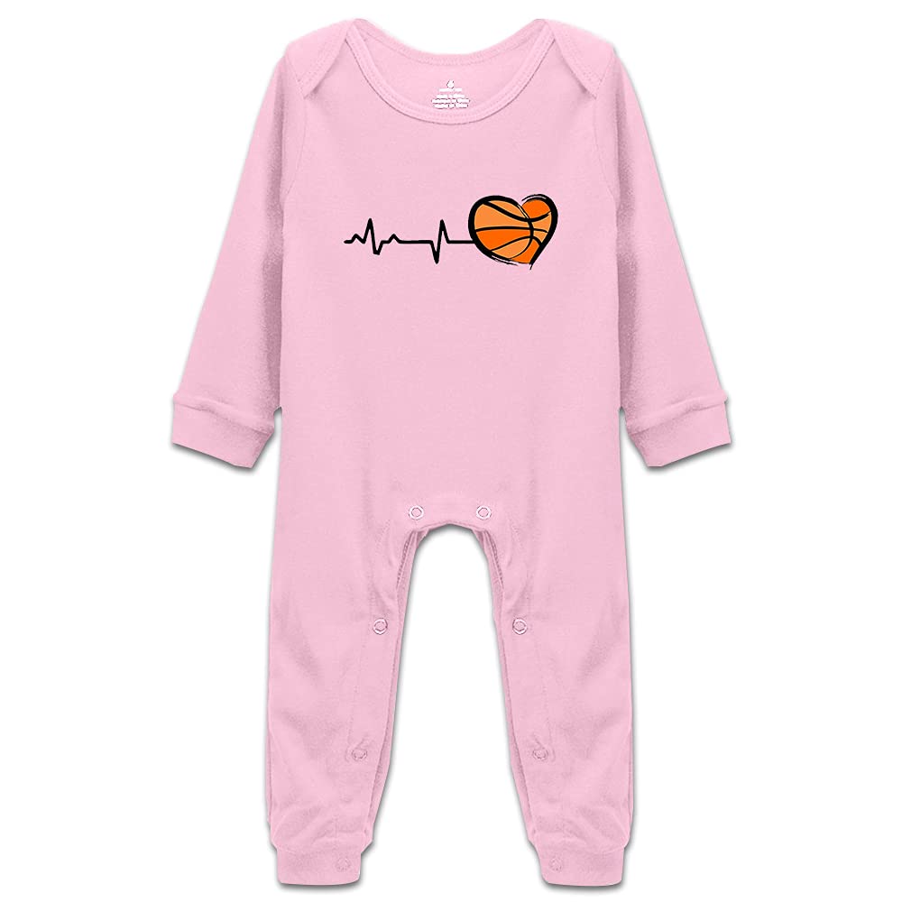 DOQOSESHY Basketball in My Heart Infant Boys Girls Bodysuits Toddler Rompers Short Sleeve/Sleeveless/Long Sleeve