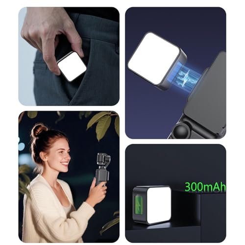 Luz de vídeo para cámara de acción recargable con accesorio de luz de relleno 5