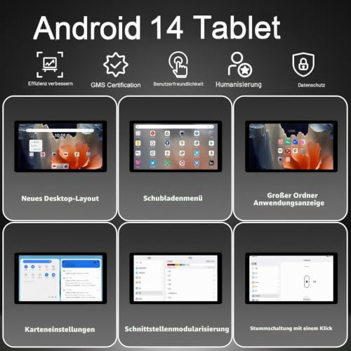 Ainmel Android Tablets, 10.36 Zoll Tablet, 10GB RAM 128GB ROM(1TB TF Expand), Octa Core, 1280 * 800 HD, 5G WiFi 6, BT 5.3, 5000mAh… – Ansicht 4