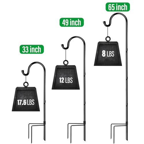 Image of GOFORWILD 33 Inch 8 Pack Shepherd Hook for Garden Decor | Made of Premium Metal for Plant Hanger, Lantern Hook, Solar Light Hanging and Wedding Decor