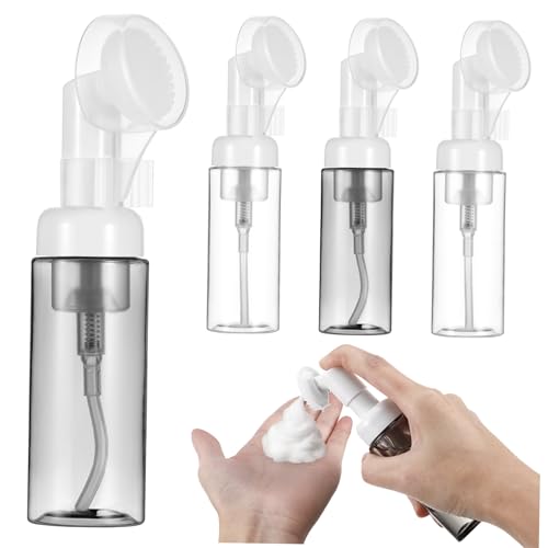 FOMIYES 4pcs Foam Bottle Pump Bottle Dispenser Foamer Pump Bottle Facial Cleansing Brush Lotion Dispenser Small Lotion Jar Mousse Dispenser Pack Bath Soap White Plastic Travel