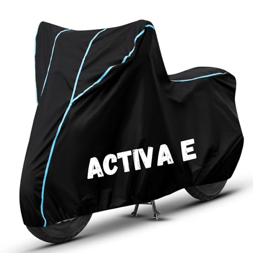 Image of Bike Cover for Activa e 100% Waterproof, Dustproof & Scratch Resistant| Fully Bottom Elastic UV Resistant Heavy Duty Body Cover | All Weather Outdoor Use