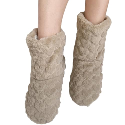 Chaussettes d'hiver pelucheuses et chaudes avec semelle antidérapante