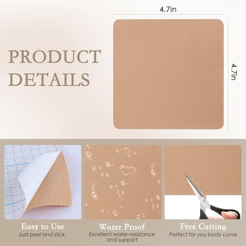 Image of 50 Pcs Thigh Lift Tape Pre Cut Belly Tape Back Fat Tape Kinesiology Lift Body Tape Elastic Skin Tape for Leg Stoma Backless Dresses Wedding Pregnancy