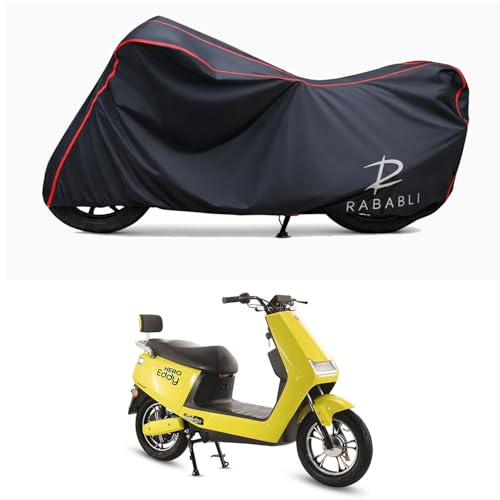 Image of Waterproof Bike Body Cover Compatible for | Hero Electric Eddy STD | Taffeta Fabric, Red Piping Design, Bottom Elastic Fit | Dustproof, Sun UV & Rain Protection for All Bikes