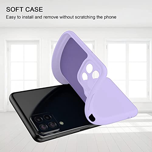 Image of DIZORO Microfiber Candy Case Compatible for Samsung M53 5g Smooth Touch Cushion Liquid Soft Silicone Gel Rubber Phone Cases Non-Slip Full Body Protective Shockproof Back Cover - Purple