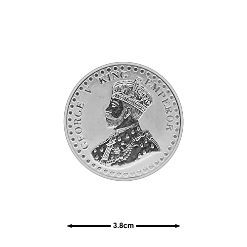 Image of MAA SILVER Pure Silver King George BIS Hallmarked Round Coin Chandi Sikka Perfect for Gifting Investment (999 Purity)