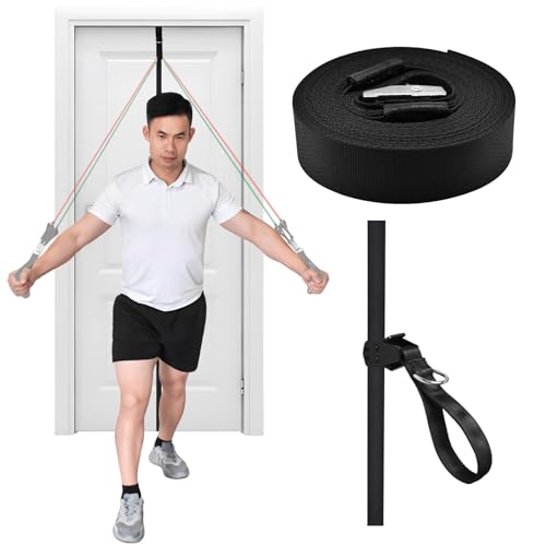 Brebebe Door Anchor Strap for Resistance Bands Exercise, New Upgraded Version Freely Anchor Points for All Exercise Heights, Home Gym Fitness Attachments, Easy to Install, Punch-Free, Nail-Free