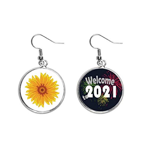 Pendientes de girasol de plata antialérgicos para orejas sensibles talla M