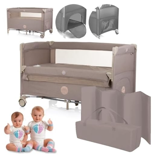 Dermodiva Lettino Co-Sleeping fino a 4 anni, Sponda Reclinabile, Materasso Memory, Kit Doppia Altezza, Borsa per il Trasporto, Richiudibile e Trasportaile (Macadamia Linen)